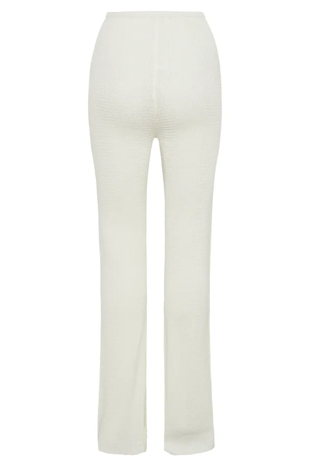 Women Meshki Bottoms Ridley Straight Leg Knit Pant 8211 Ivory