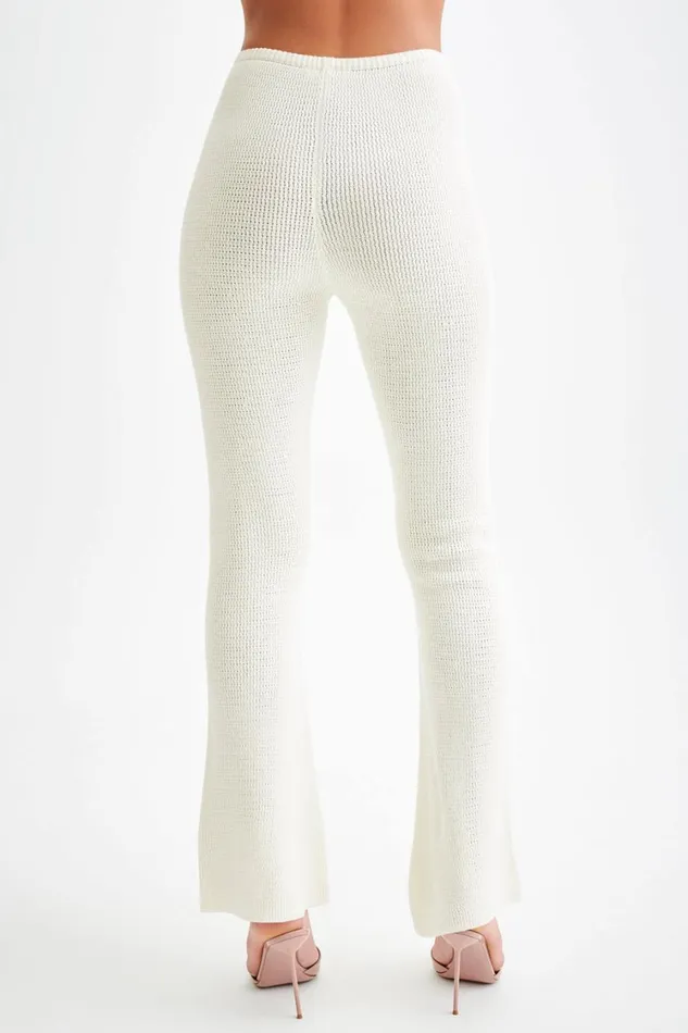 Women Meshki Bottoms Ridley Straight Leg Knit Pant 8211 Ivory