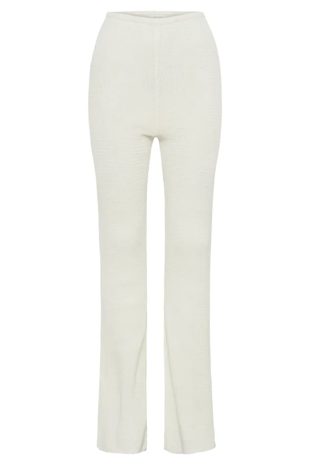 Women Meshki Bottoms Ridley Straight Leg Knit Pant 8211 Ivory