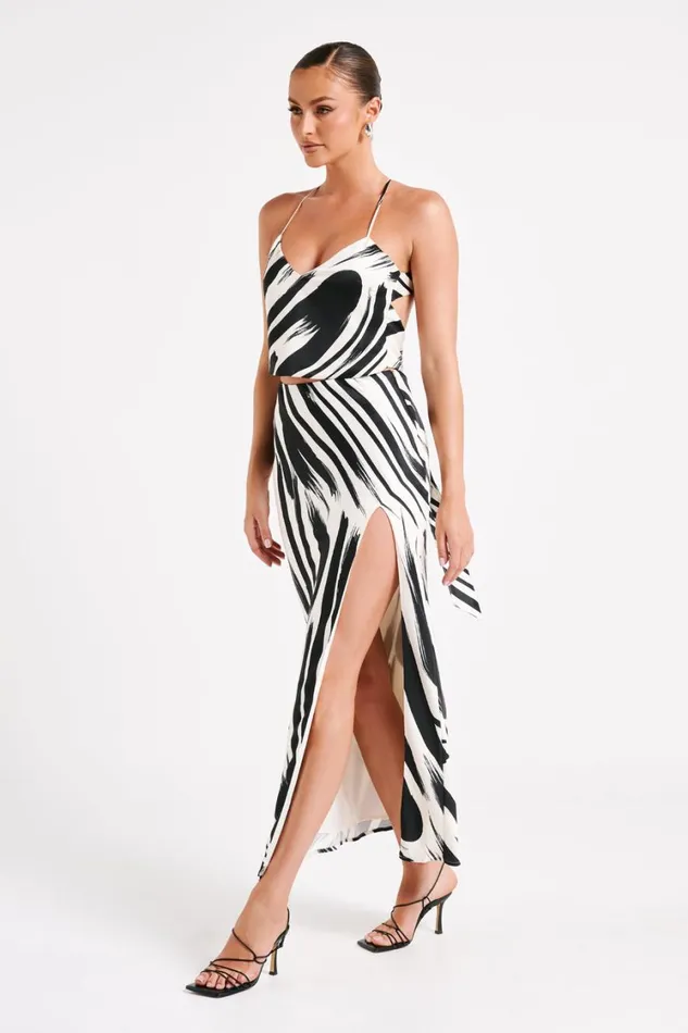 Women Meshki Bottoms Rita Printed Maxi Skirt 8211 Abstract Print