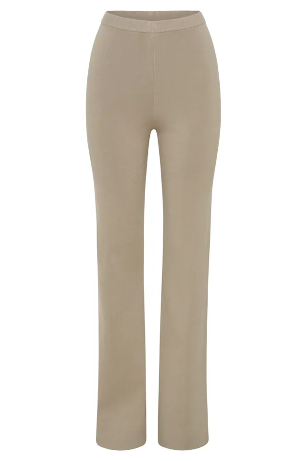 Women Meshki Bottoms Rosetta Flare Knit Pants 8211 Taupe