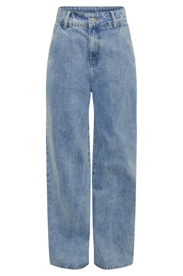 Women Meshki Bottoms Roxy Wide Leg High Waist Denim Jeans 8211 Mid Blue