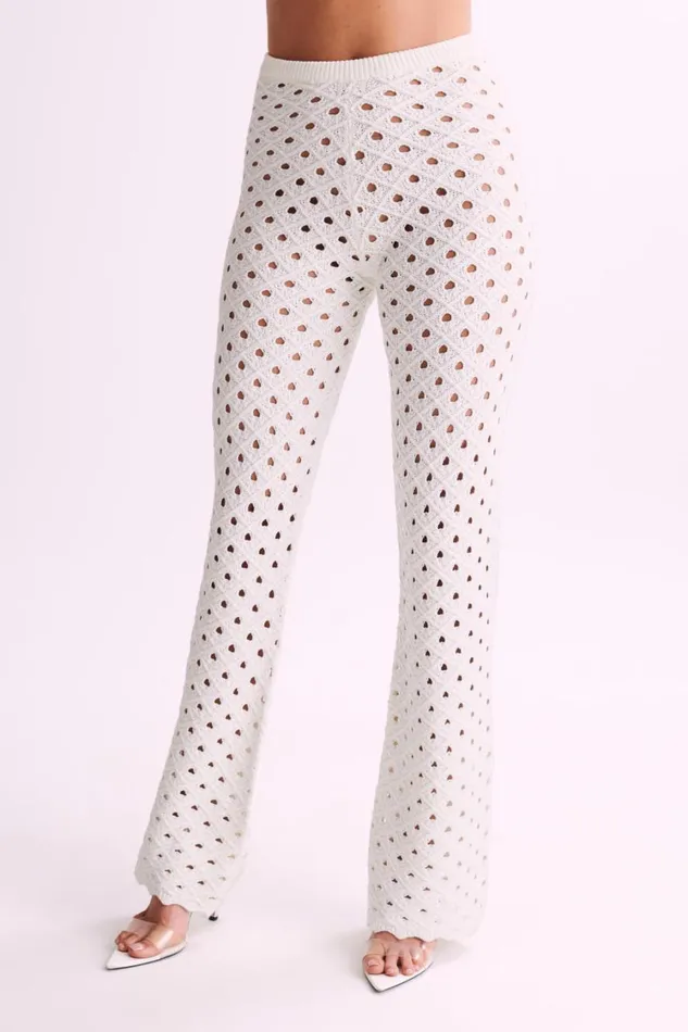 Women Meshki Bottoms Santana Crochet Pants 8211 Ivory