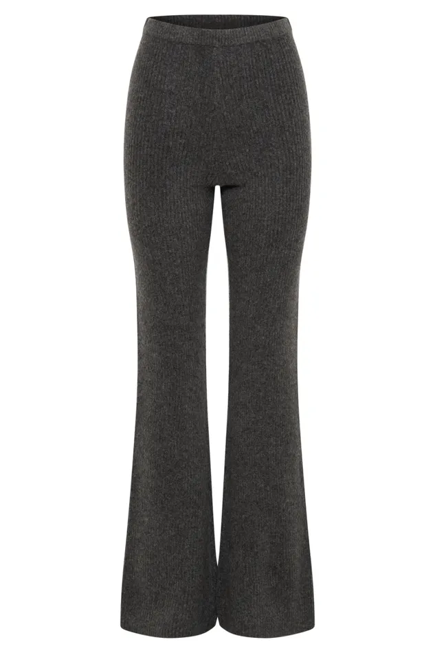 Women Meshki Bottoms Shyann Straight Leg Knit Pant 8211 Charcoal Marle
