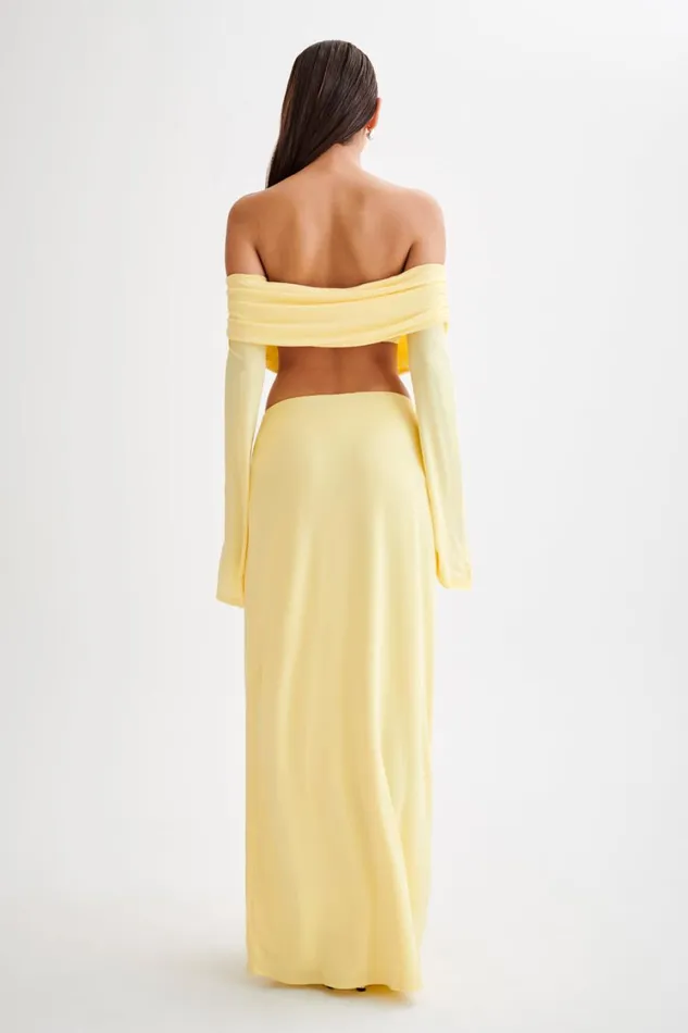 Women Meshki Bottoms Suri Slinky Maxi Skirt With Silver Hardware 8211 Yellow
