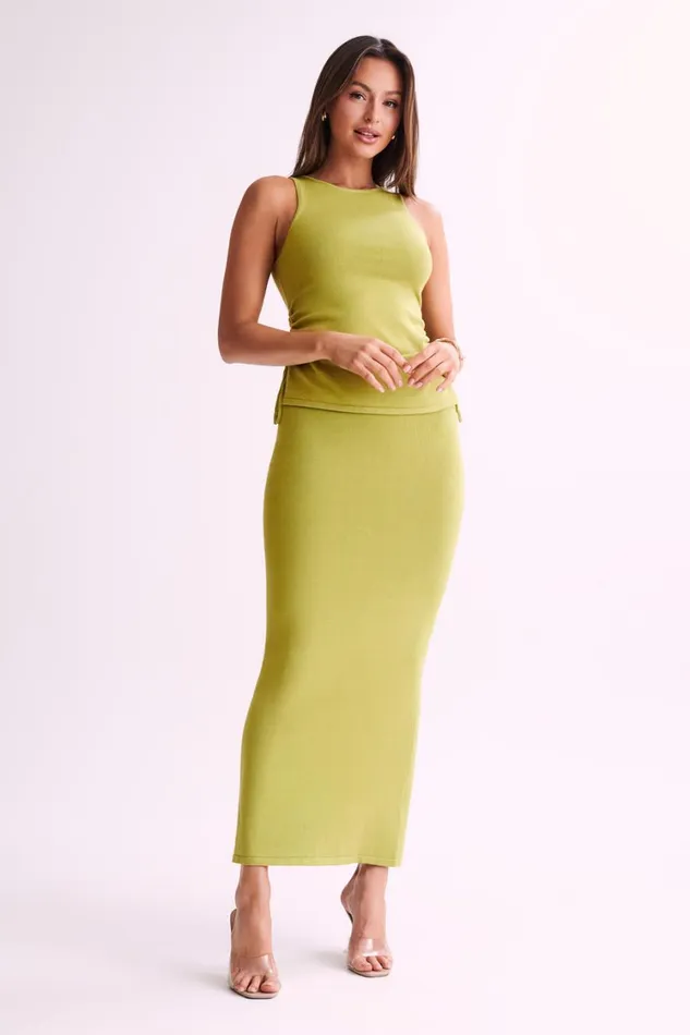 Women Meshki Bottoms Tristan Knit Maxi Skirt 8211 Seafoam Green