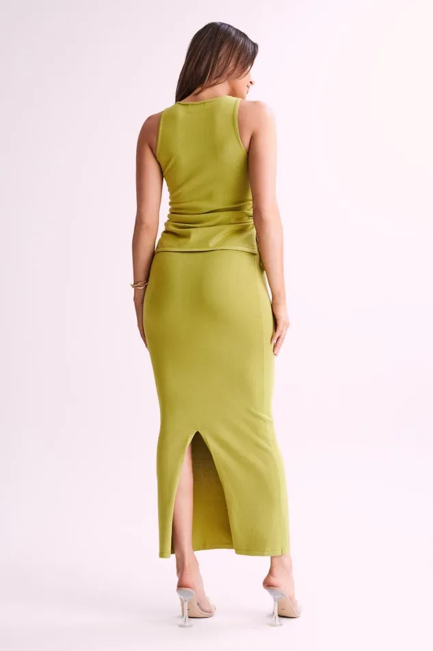 Women Meshki Bottoms Tristan Knit Maxi Skirt 8211 Seafoam Green