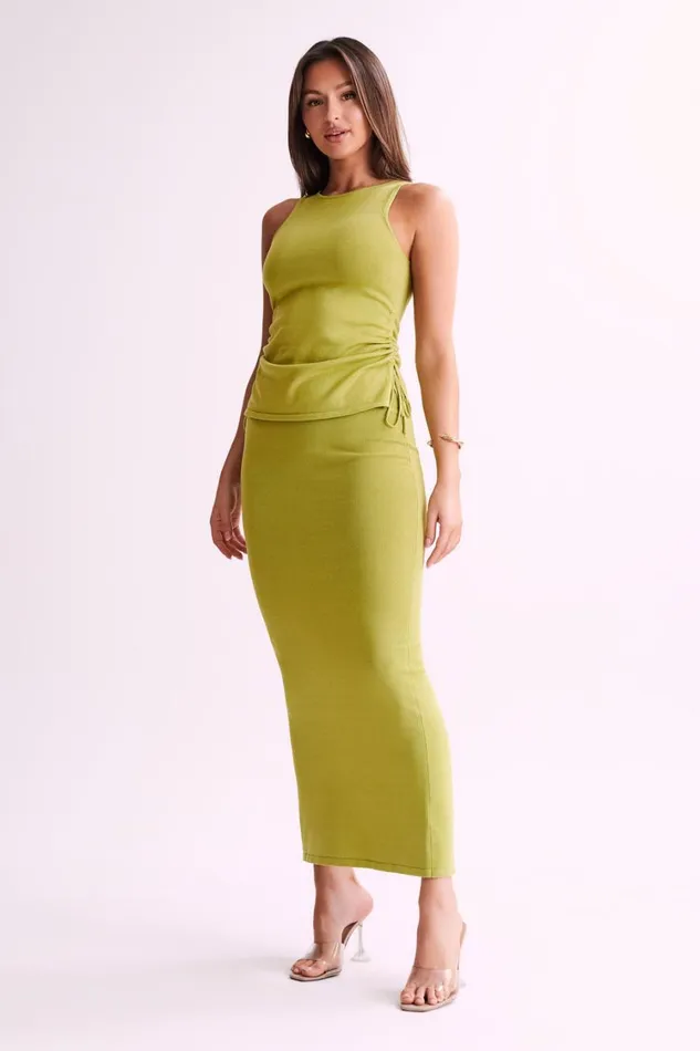 Women Meshki Bottoms Tristan Knit Maxi Skirt 8211 Seafoam Green
