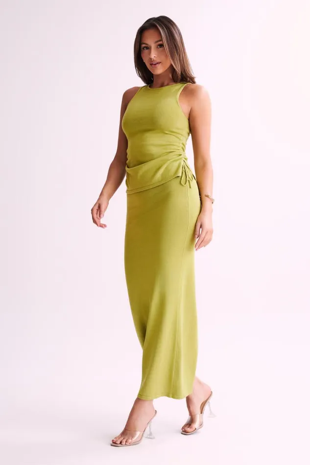 Women Meshki Bottoms Tristan Knit Maxi Skirt 8211 Seafoam Green