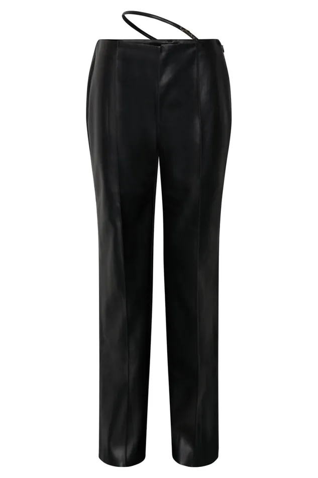 Women Meshki Bottoms Zarsa Wide Leg Mid Rise Pu Pant 8211 Black Women Meshki Bottoms Zarsa Wide Leg Mid Rise Pu Pant 8211 Black