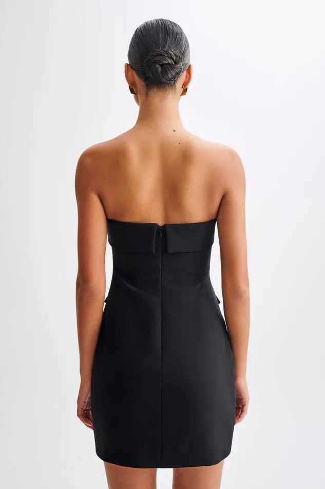 Women Meshki Dresses Abbie Strapless Suiting Mini Dress 8211 Black