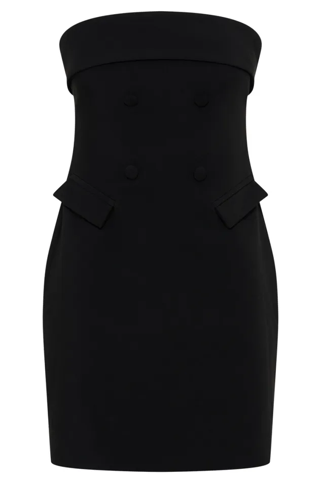 Women Meshki Dresses Abbie Strapless Suiting Mini Dress 8211 Black