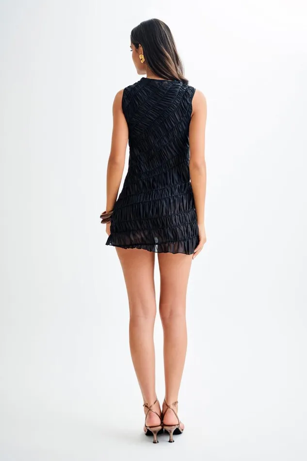 Women Meshki Dresses Adella Gathered Mini Dress 8211 Black