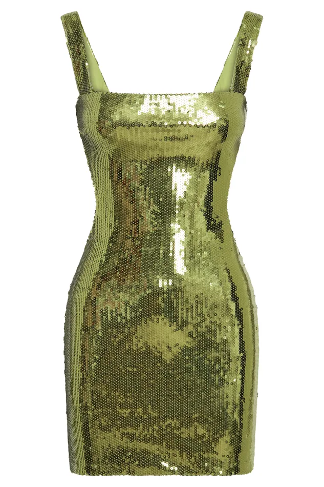 Women Meshki Dresses Adoria Sequin Cut Out Mini Dress 8211 Green