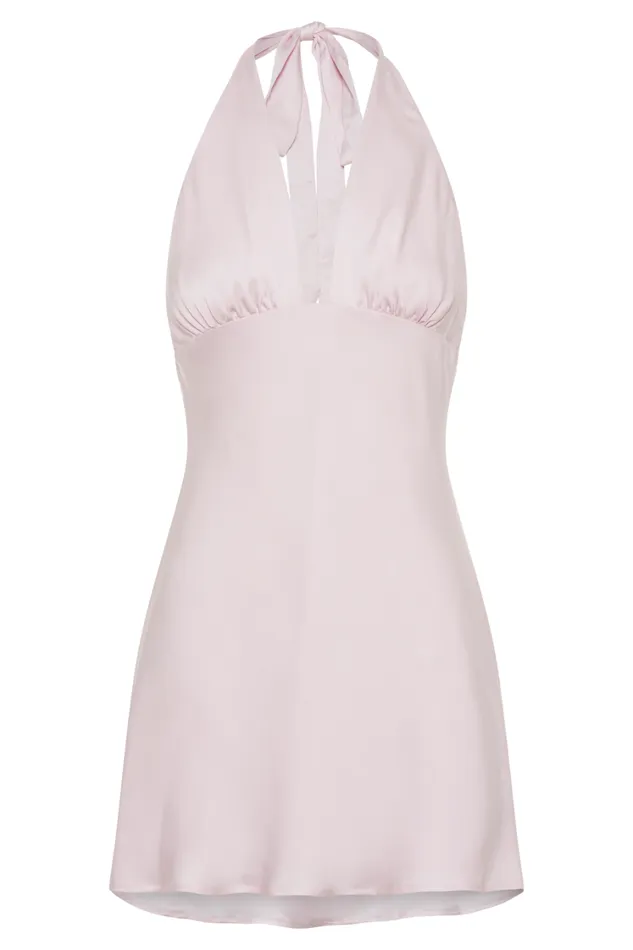 Women Meshki Dresses Aimee Halter Mini Dress 8211 Fairy Floss Pink