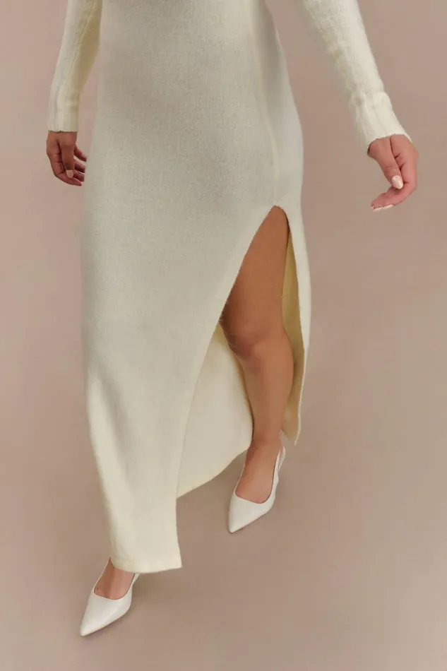 Women Meshki Dresses Alessandra Reversible Knit Maxi Dress 8211 Ivory Marle