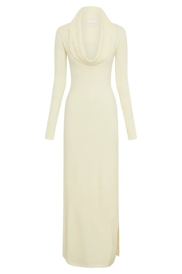 Women Meshki Dresses Alessandra Reversible Knit Maxi Dress 8211 Ivory Marle