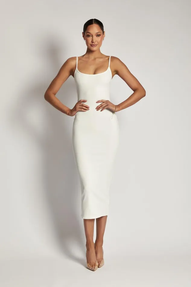 Women Meshki Dresses Alexis Ribbed Cami Midi Dress 8211 White
