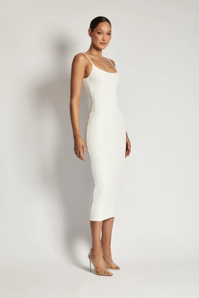 Women Meshki Dresses Alexis Ribbed Cami Midi Dress 8211 White