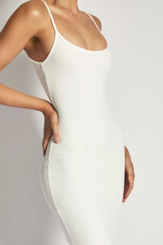 Women Meshki Dresses Alexis Ribbed Cami Midi Dress 8211 White