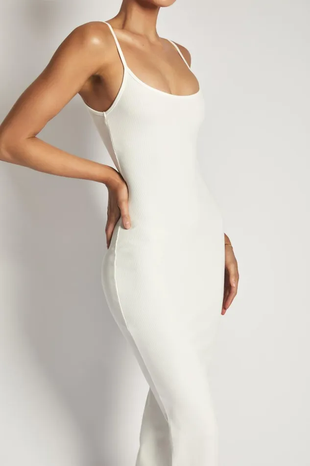 Women Meshki Dresses Alexis Ribbed Cami Midi Dress 8211 White