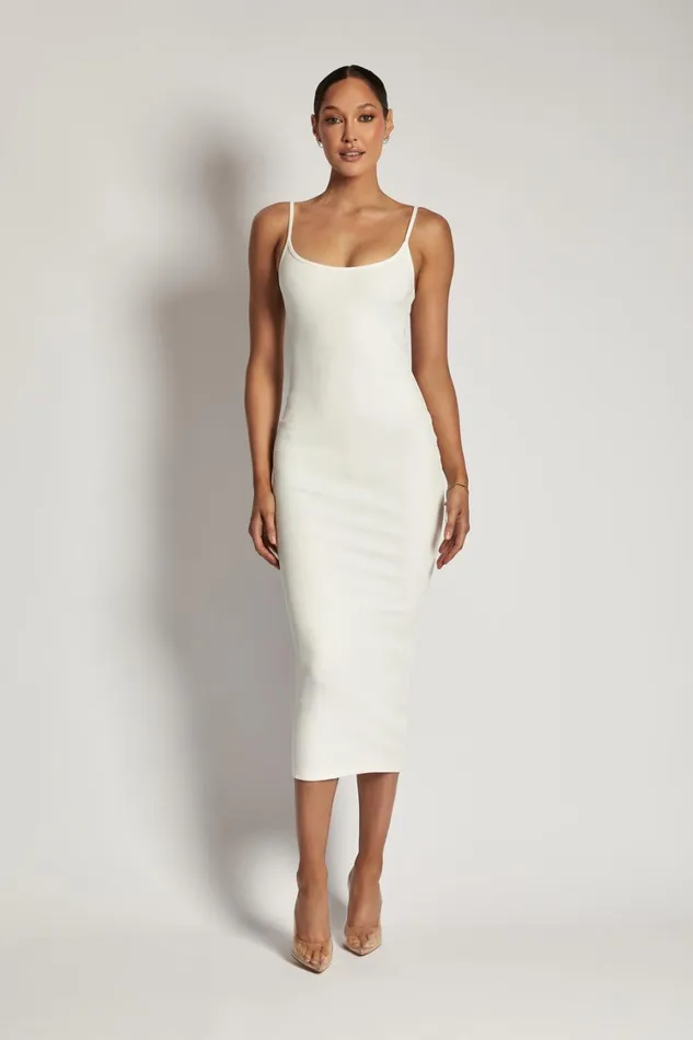 Women Meshki Dresses Alexis Ribbed Cami Midi Dress 8211 White