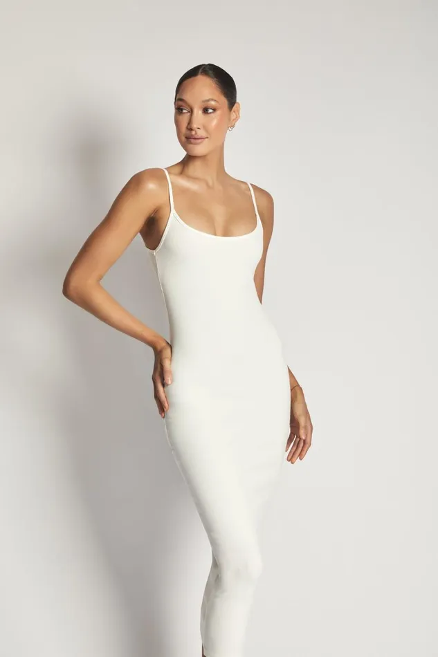 Women Meshki Dresses Alexis Ribbed Cami Midi Dress 8211 White