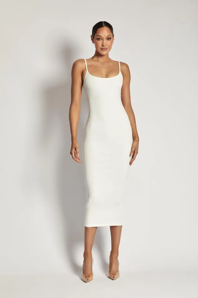 Women Meshki Dresses Alexis Ribbed Cami Midi Dress 8211 White