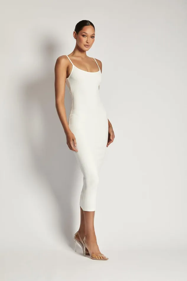 Women Meshki Dresses Alexis Ribbed Cami Midi Dress 8211 White