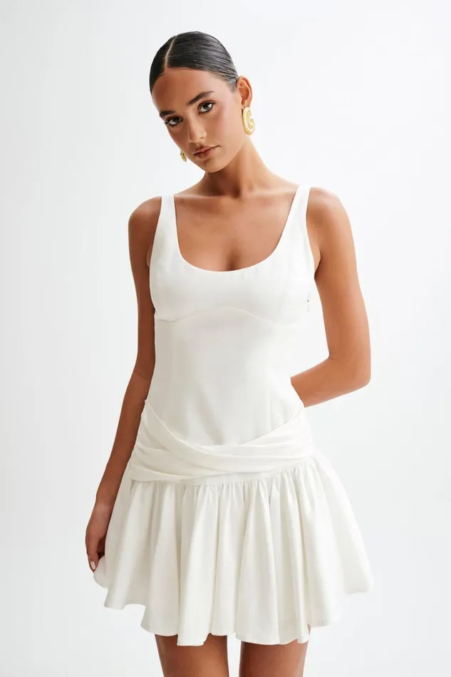 Women Meshki Dresses Alvara Cotton Puffy Mini Dress 8211 White