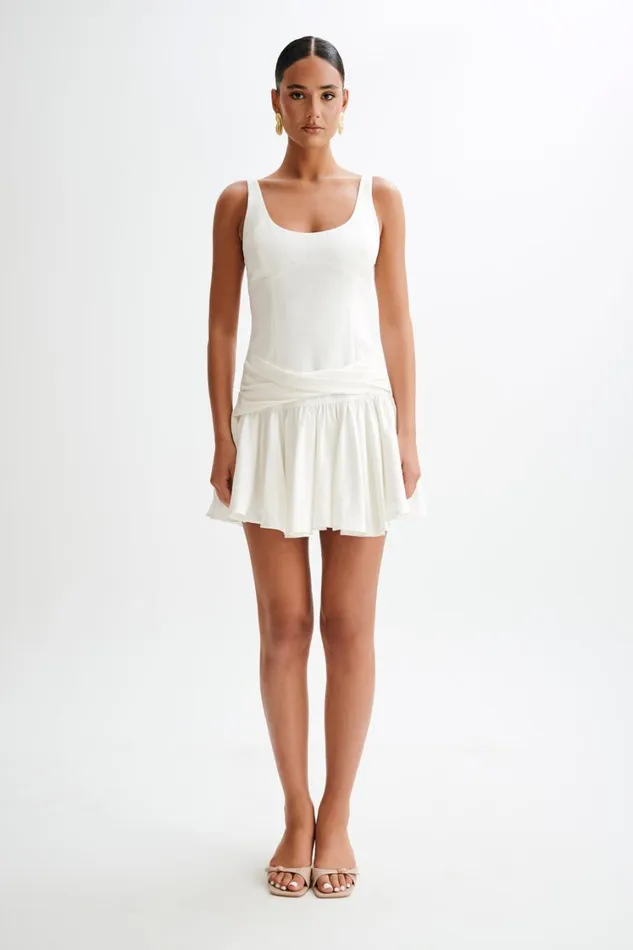 Women Meshki Dresses Alvara Cotton Puffy Mini Dress 8211 White