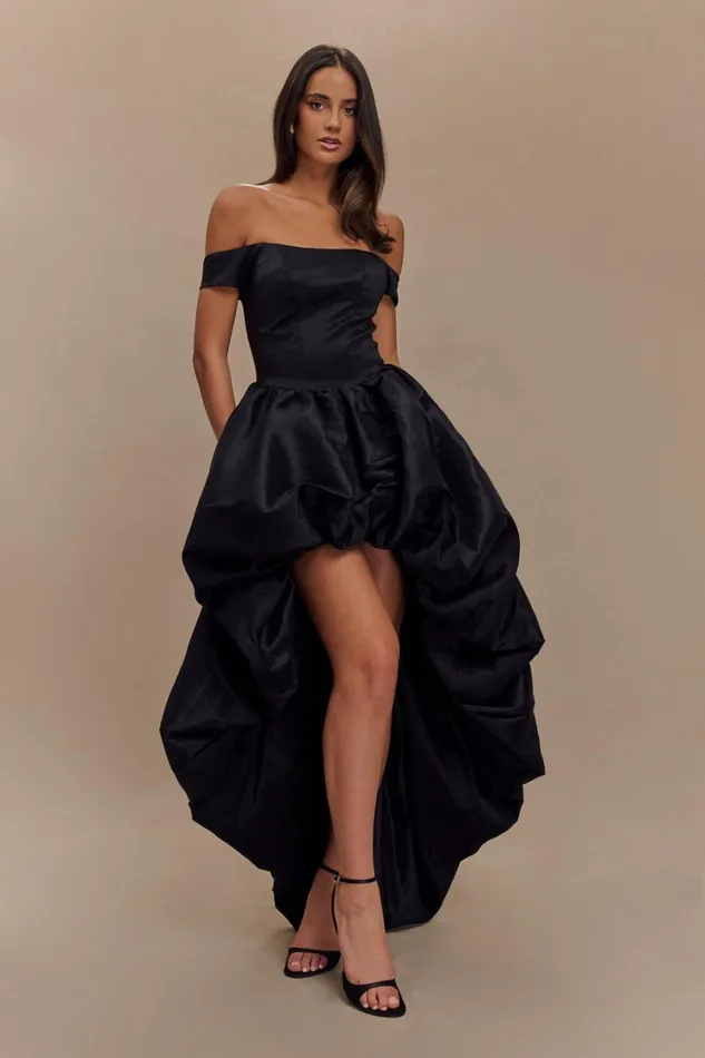 Women Meshki Dresses Amelia Bubble Maxi Dress 8211 Black
