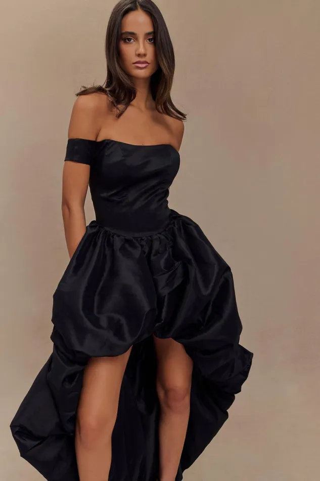 Women Meshki Dresses Amelia Bubble Maxi Dress 8211 Black
