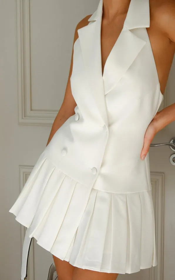 Women Meshki Dresses Antoinette Pleated Mini Dress 8211 Ivory