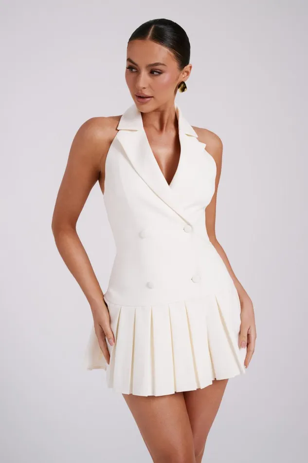 Women Meshki Dresses Antoinette Pleated Mini Dress 8211 Ivory