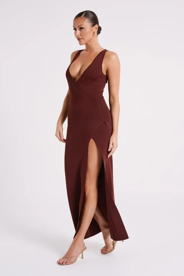 Women Meshki Dresses Araminta Knit Maxi Dress 8211 Dark Chocolate