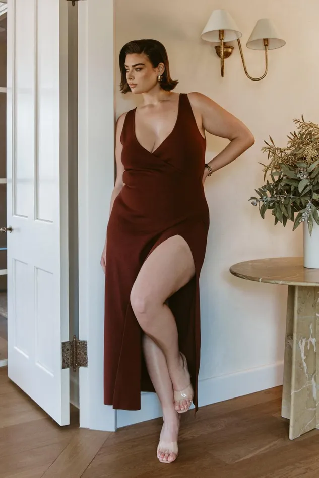 Women Meshki Dresses Araminta Knit Maxi Dress 8211 Dark Chocolate