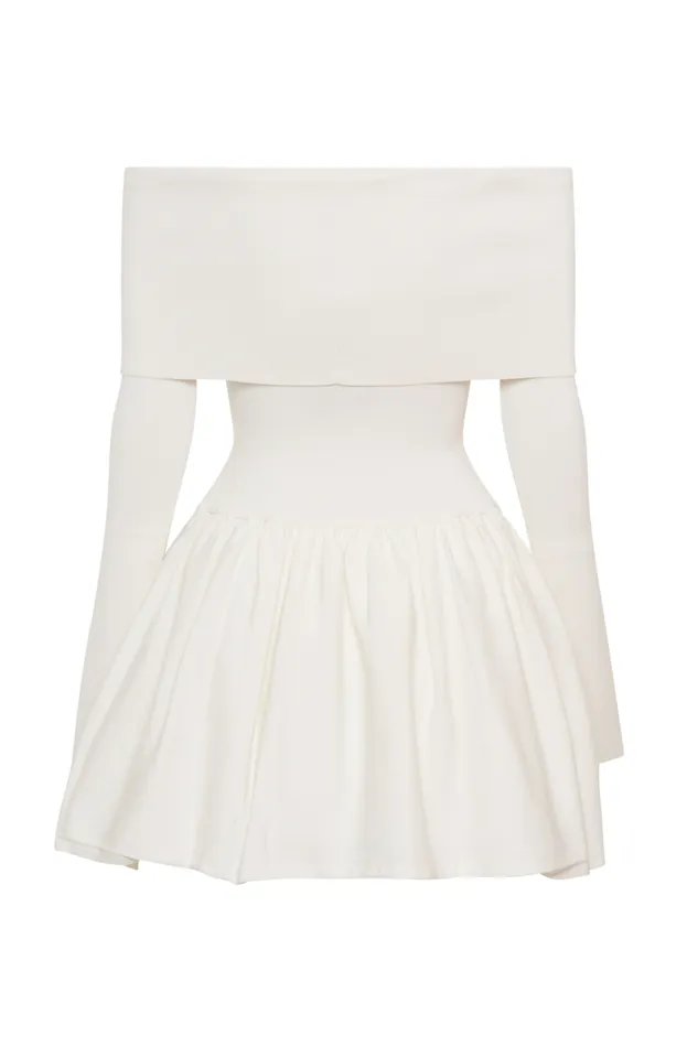 Women Meshki Dresses Atlanta Long Sleeve Mini Dress 8211 Ivory