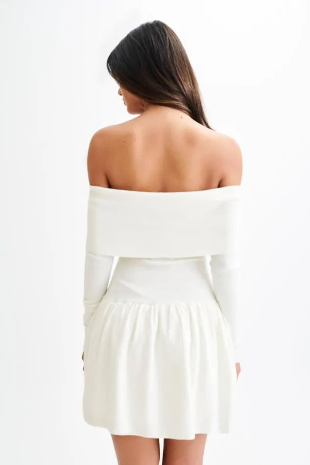 Women Meshki Dresses Atlanta Long Sleeve Mini Dress 8211 Ivory