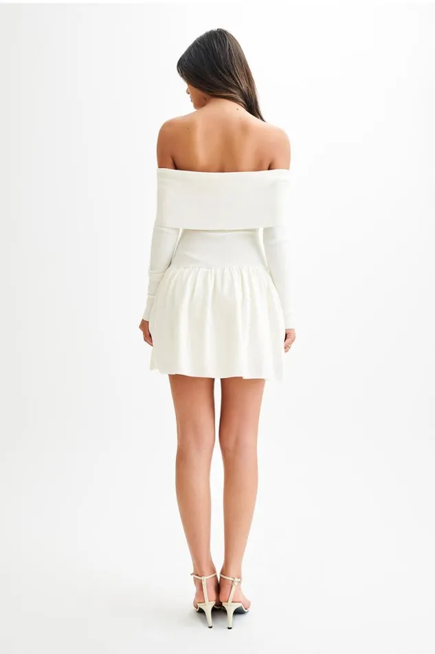 Women Meshki Dresses Atlanta Long Sleeve Mini Dress 8211 Ivory