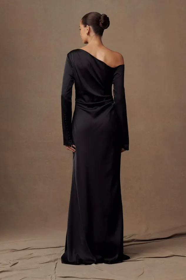 Women Meshki Dresses Avery Long Sleeve Maxi Dress 8211 Black