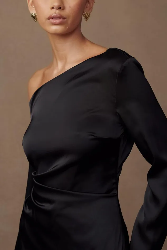 Women Meshki Dresses Avery Long Sleeve Maxi Dress 8211 Black