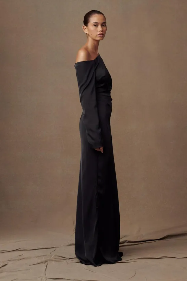 Women Meshki Dresses Avery Long Sleeve Maxi Dress 8211 Black