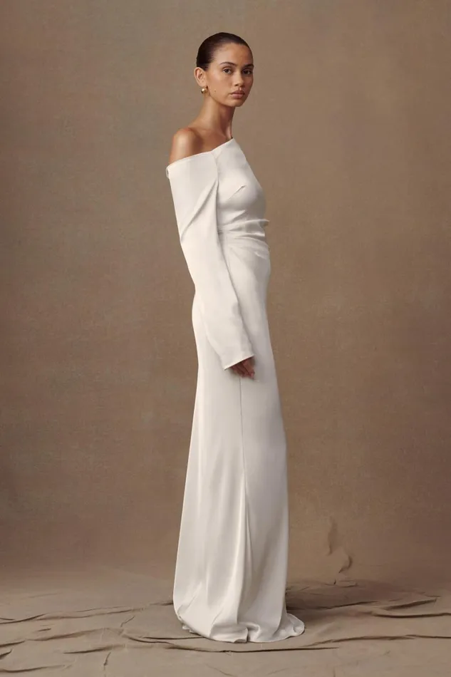 Women Meshki Dresses Avery Long Sleeve Maxi Dress 8211 Ivory