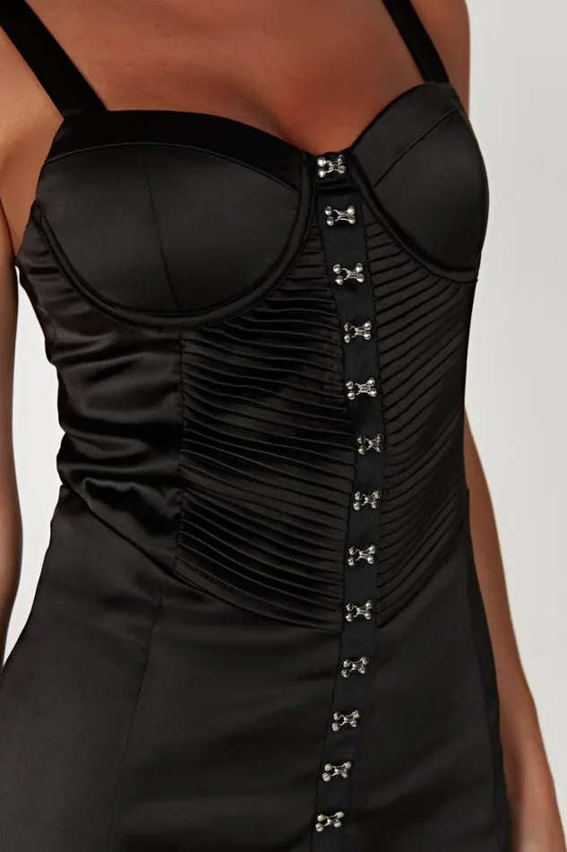 Women Meshki Dresses Azaria Hook And Eye Mini Dress 8211 Black