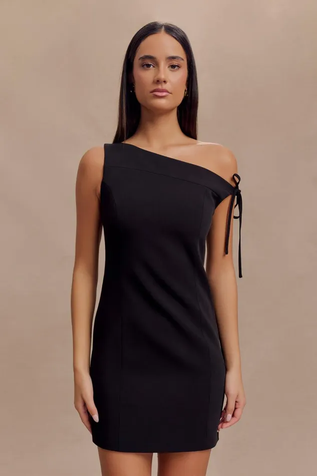 Women Meshki Dresses Baker Suiting Off Shoulder Dress 8211 Black