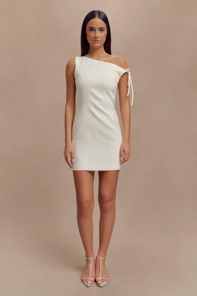 Women Meshki Dresses Baker Suiting Off Shoulder Dress 8211 Ivory
