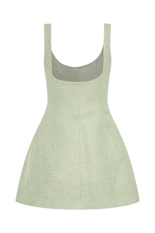 Women Meshki Dresses Beth Tweed Mini Dress 8211 Pastel Green