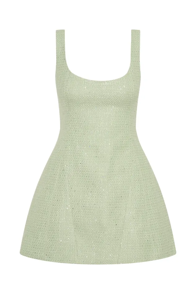 Women Meshki Dresses Beth Tweed Mini Dress 8211 Pastel Green