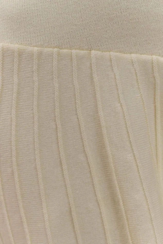Women Meshki Dresses Blair Knit Mini Dress With Pleats 8211 Ivory